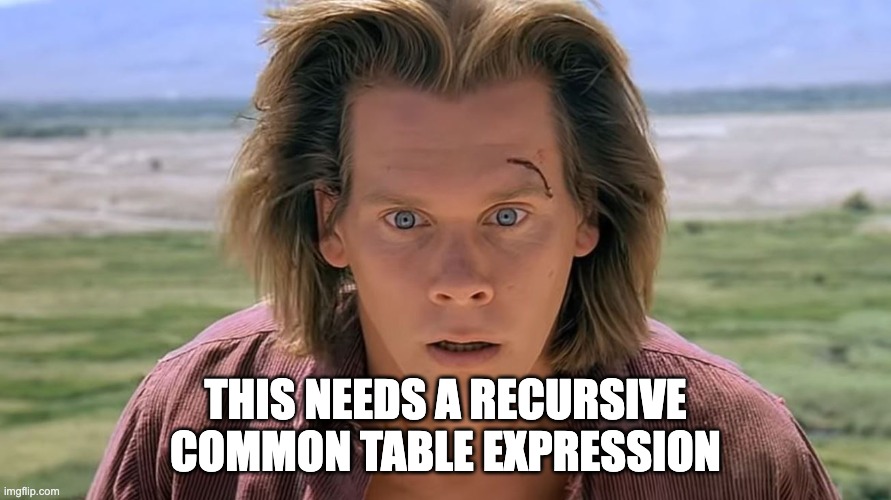 6 Degrees of Kevin Bacon Recursive CTE